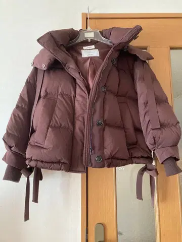 새상품급! SNIDEL 스나이델 숏 다운/브라운/리본