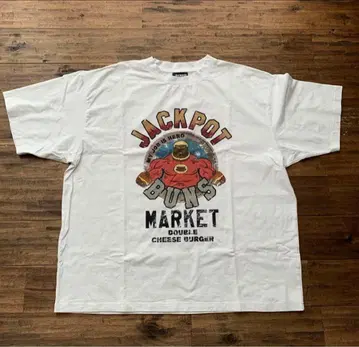 JACKPOT MARKET 근력 운동 프린트 T셔츠