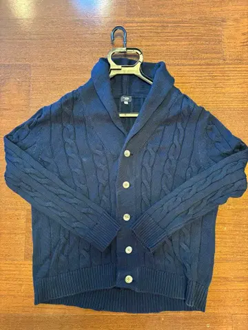 네이비 케이블 니트 가디건 가마쿠라 셔츠 사이즈 50