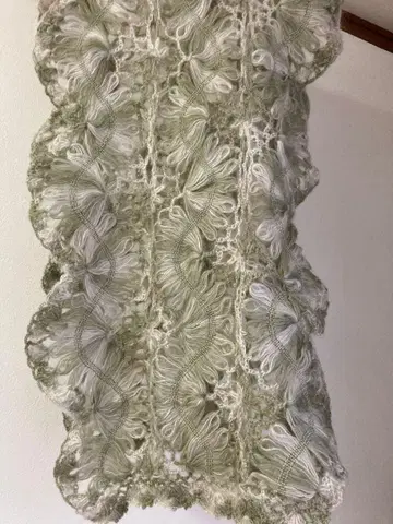 연한 녹색 프릴 장식 레이스 스톨