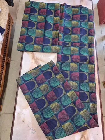 울 기모노 앙상블 겉옷 기모노 리메이크 명선 기하학 패턴