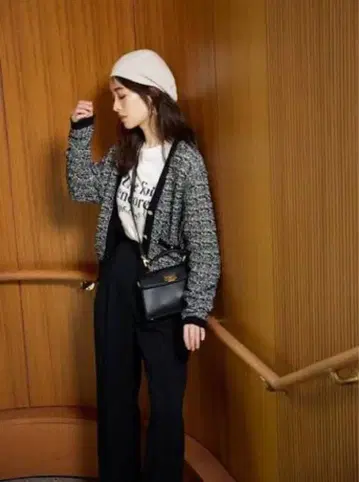 Sustainable 니트 트위드 가디건