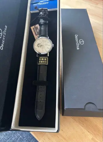 ORIENT STAR 자동 시계 블랙 가죽 천연 가죽 미사용