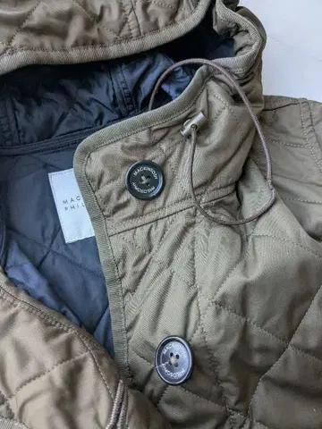 MacintoshPhilosophy 카키 후데트 퀼팅 코트