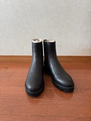 북유럽, 생활 잡화점 사이드 고어 부츠 / 소가죽 / 블랙 24cm