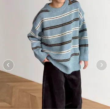 canal jean El mar 멀티 보더 니트 니트 블루