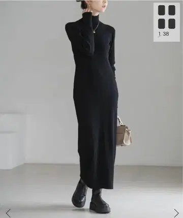 이번 시즌 22,000엔 인기 상품, 거의 미사용 노블 블랙 니트 원피스