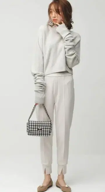 앙피로 속기모 웜 팬츠 조그 팬츠 아이보리 L