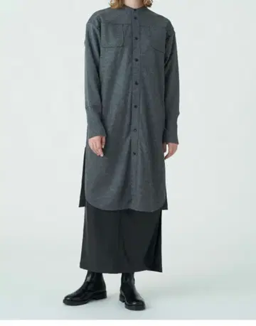그레이 긴팔 셔츠 원피스
