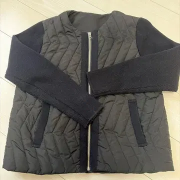 이종 소재 노카라 자켓