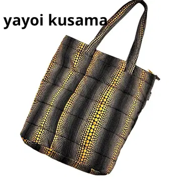 유니클로 콜라보 YAYOI KUSAMA 도트 무늬 토트백 옐로우 컬러 백
