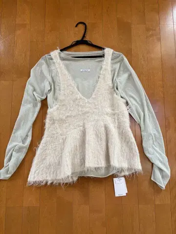 퍼풍 니트 베스트 이너 시스루