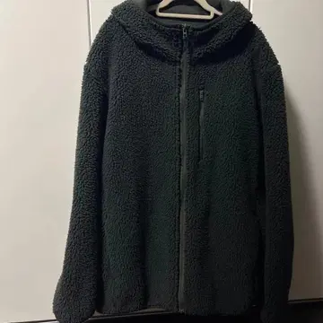 유니클로 보아 후드티 플리스 풀 집업 후드 카키 자켓 방풍
