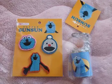 퍼펫 스 자수 패치 & 코인 케이스 키링 세트