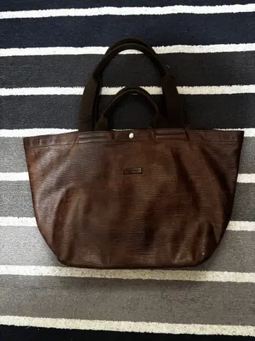 다니엘&밥 다크 브라운 가죽 토트백 파우치 포함