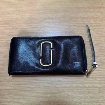 로고 포함 장지갑 블랙 핑크