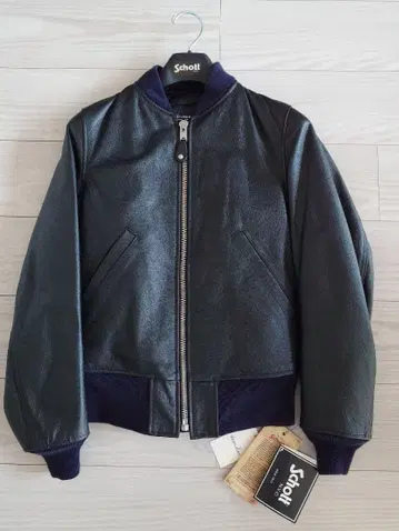 미사용품 Schott x Steven Alan MA-1 블랙 M 가죽