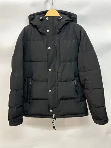 블랙 다운 자켓 후드 부착