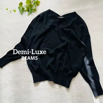 [새상품급] Demi-Luxe BEAMS 드롭 숄더 양V넥 블랙