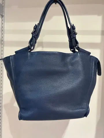 츠치야 가방 네이비 가죽 토트백