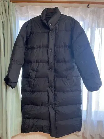 블랙 롱 다운 자켓 L 사이즈