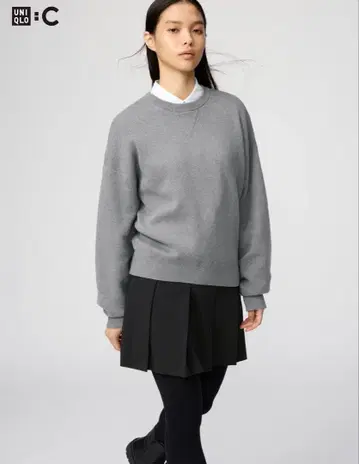 UNIQLO 그레이 긴팔 크루넥 스웨터 M