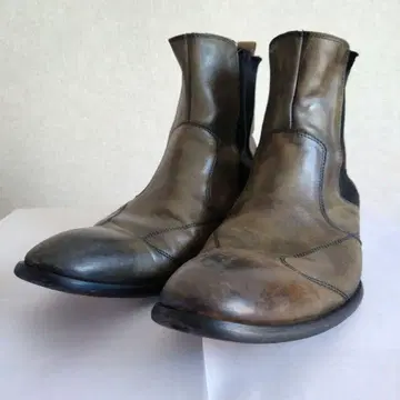 TETE HOMME (테트옴) 가죽 사이드 고어 부츠 브라운