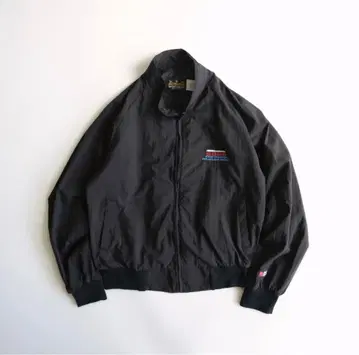 기업 로고 나일론 자켓 BLACK 숏 기장