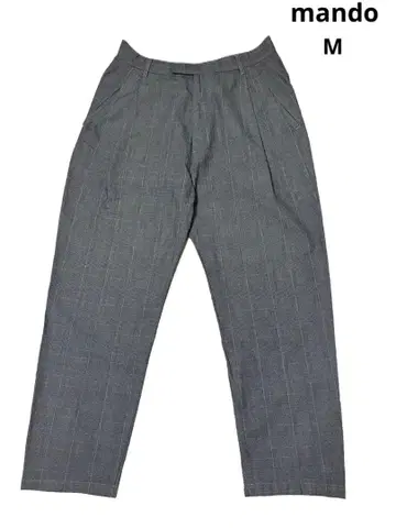 mando GLEN CHECK TUCK WIDE PANTS