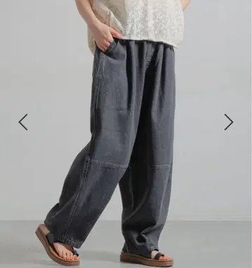 배럴 데님 팬츠 블랙 L 사이즈