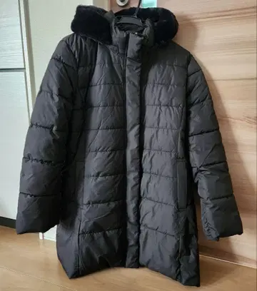 youelu 유엘 충전솜 코트 L 블랙 후드 탈부착 OK 새상품