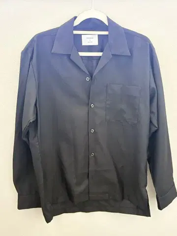 STUDIOUS 오픈 카라 셔츠 블랙 2 사이즈