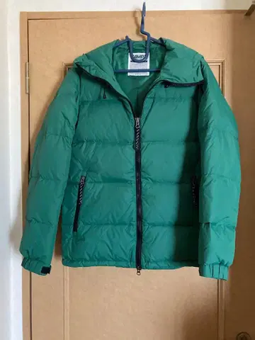 CAMP7 후드 부착 그린 다운 자켓 L