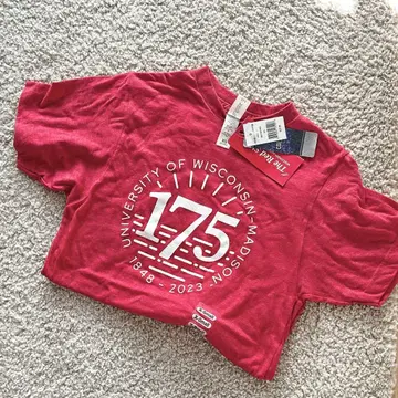 위스콘신 대학교 175주년 기념 T셔츠 X-Small 빨간색