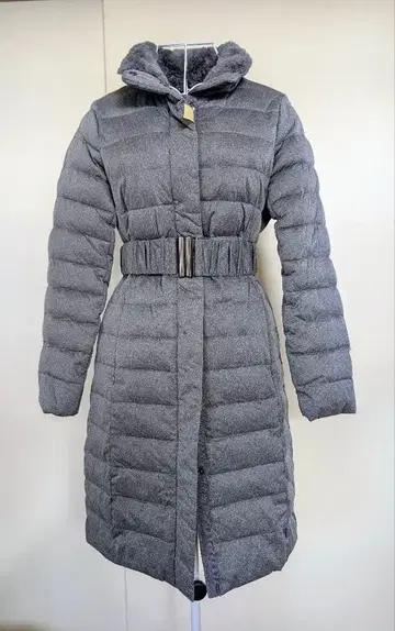 그레이 퍼 롱 다운 자켓
