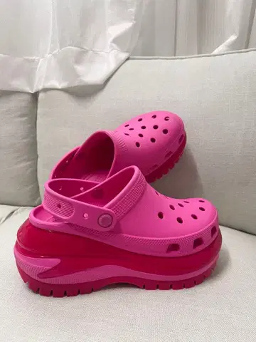 crocs 핑크 클로그 샌들 플랫폼