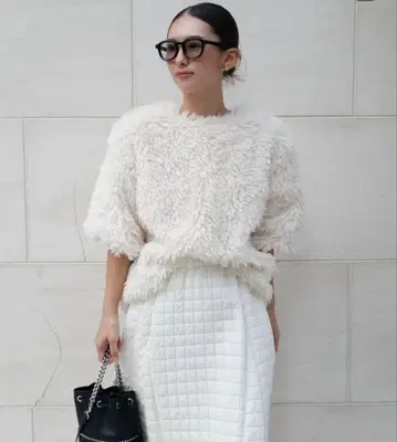 [ 미사용 새상품 ] Sheep boa short sleeve tops