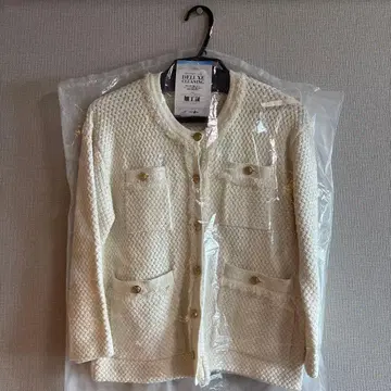 아이보리 긴팔 가디건 사이즈 38