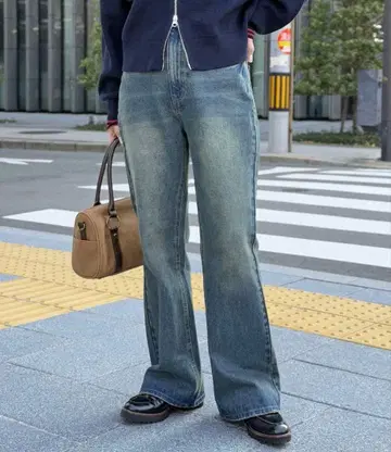 CPCM 플레어 데님 인디고 블루 구제 의류