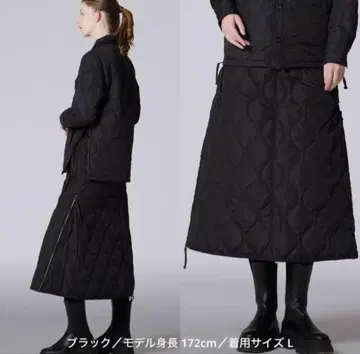 TAION 타이온/밀리터리 지퍼 가제트 다운 스커트 /블랙/S