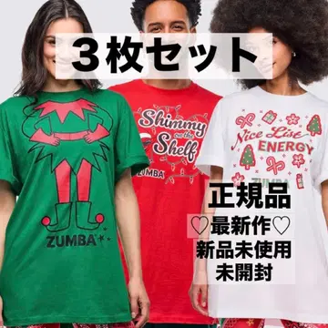 정품 최신작 미사용 새상품 미개봉 ZUMBA 크리스마스 T셔츠 3장 세트