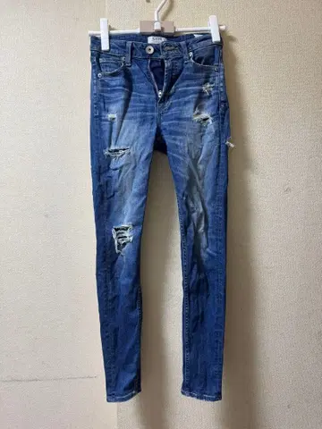 스키니 데님 사이즈 S 데미지 가공