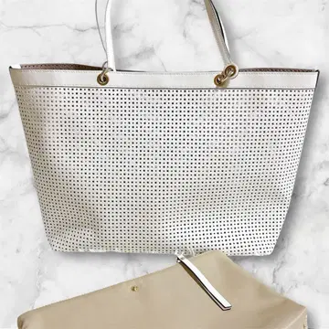 잔니 노타로 가죽 천연 가죽 토트백 커팅 파우치 포함 A4