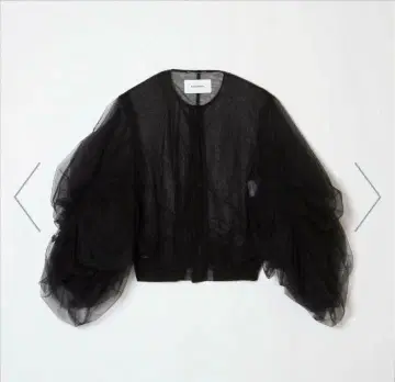 치카 키사다 새상품급 튤 블루종 블랙 벌룬 슬리브