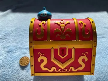 드래곤 퀘스트 소품함 빨간색 보물 상자 메달 포함 프라이스 상자 없음