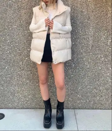 ENVYM 다운 베스트 화이트