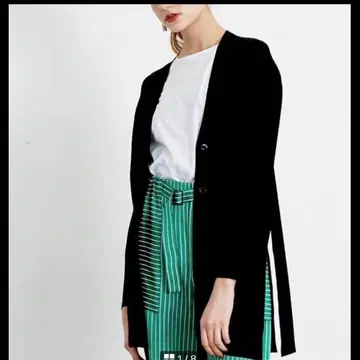 CITY 시티 니트 롱 가디건 스튜디어스 블랙