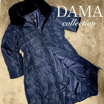 DAMA collection 퍼 다운 코트 네이비 컬렉션