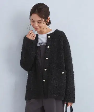 green label relaxing 니트 트위드 가디건