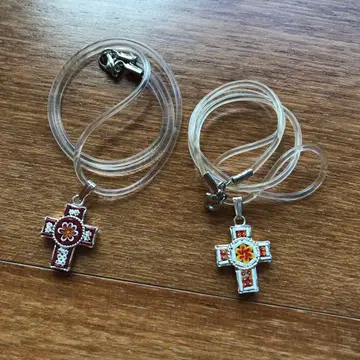 십자가 펜던트 목걸이 이탈리아 모자이크 유리